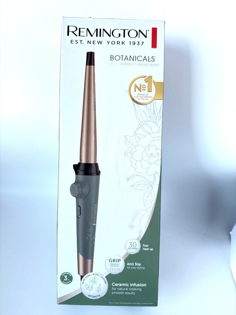 Remington Botanicals ½”-1” Tapered Curling Wand Ceramic Botanical